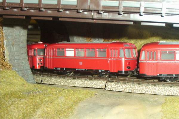 Die BR 795 auf dem hinteren Anlagenteil.